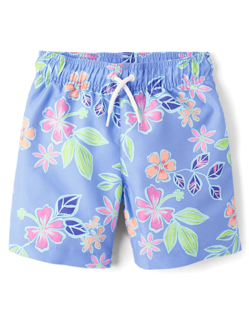 Boys Print Swim Trunks