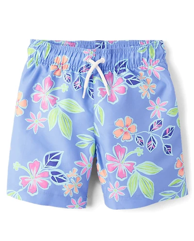 Boys Print Swim Trunks