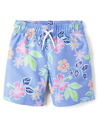 Boys Print Swim Trunks