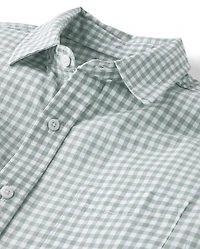 Chemise à carreaux vichy homme « Papa et moi » en popeline boutonnée