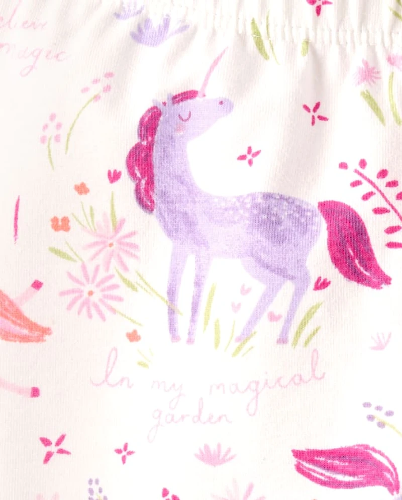 Baby Girls Unicorn Ruffle Leggings 2-Pack