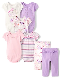 Baby Girls Unicorn Ruffle Leggings 2-Pack