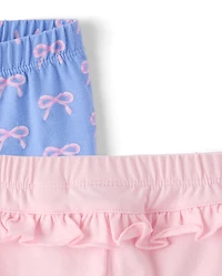 Baby Girls Bow Ruffle Leggings 2-Pack