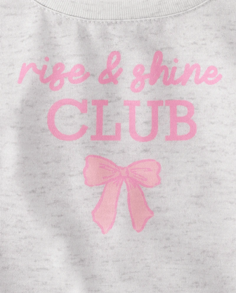 Girls Rise And Shine Club Gingham Pajamas