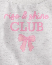 Girls Rise And Shine Club Gingham Pajamas