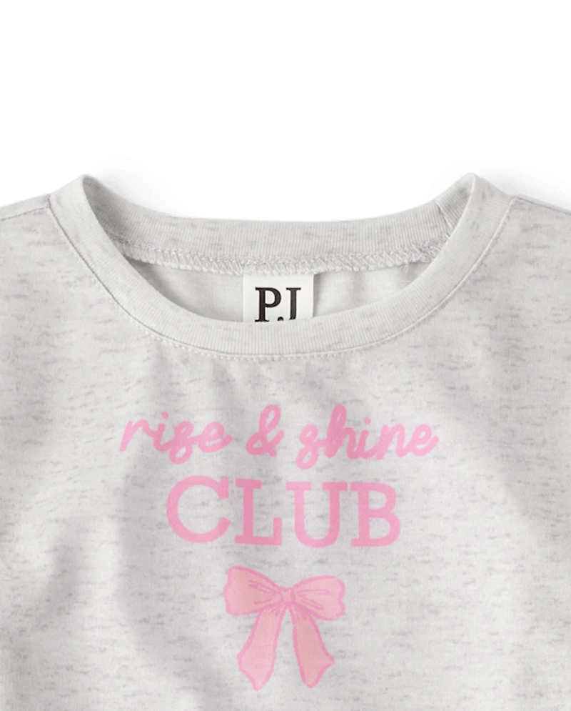 Girls Rise And Shine Club Gingham Pajamas