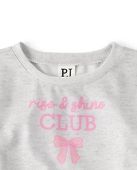 Girls Rise And Shine Club Gingham Pajamas