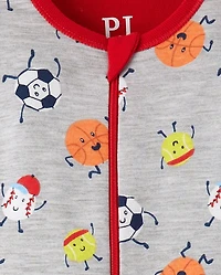 Baby And Toddler Boys Sports Snug Fit Cotton Footed One Piece Pajamas