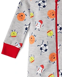 Baby And Toddler Boys Sports Snug Fit Cotton Footed One Piece Pajamas