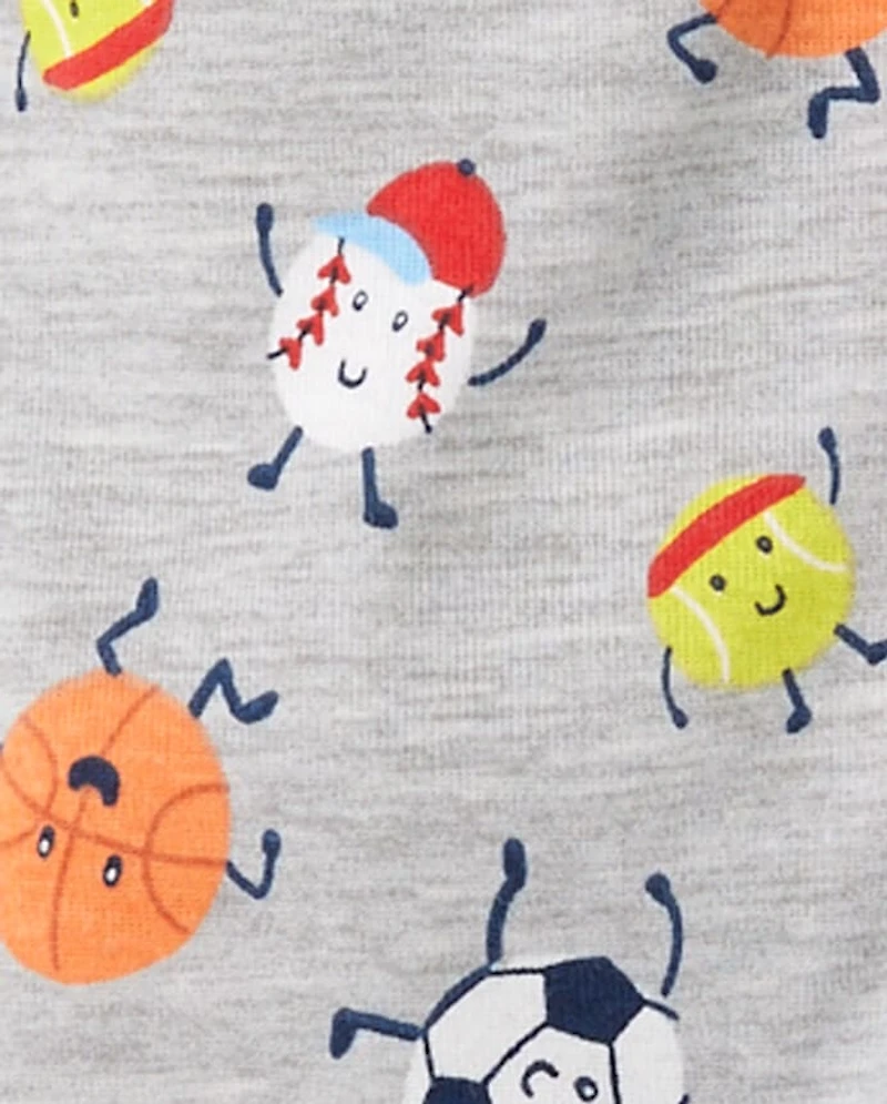 Baby And Toddler Boys Sports Snug Fit Cotton Footed One Piece Pajamas