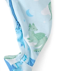 Baby And Toddler Boys Dragon Snug Fit Cotton Footed One Piece Pajamas