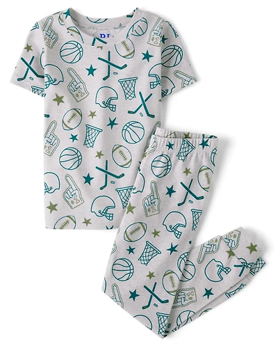 Boys Sports Snug Fit Cotton Pajamas