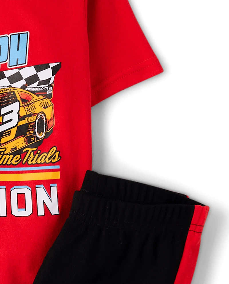 Pyjama en coton ajusté pour garçons, champion du contre-la-montre