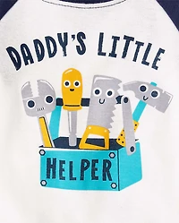 Baby And Toddler Boys Daddy's Little Helper Snug Fit Cotton Pajamas Pack 2-Pack
