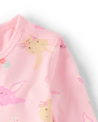 Baby And Toddler Girls Matching Family Easter Footed One Piece Pajamas - Super Soft