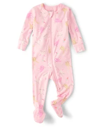 Baby And Toddler Girls Matching Family Easter Footed One Piece Pajamas - Super Soft