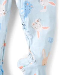 Baby And Toddler Boys Matching Family Easter Footed One Piece Pajamas - Super Soft