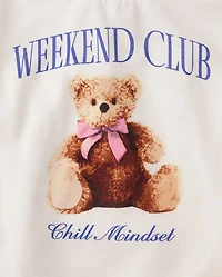 Girls Teddy Bear Bow Pajamas