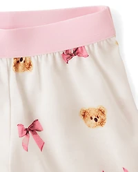 Girls Teddy Bear Bow Pajamas