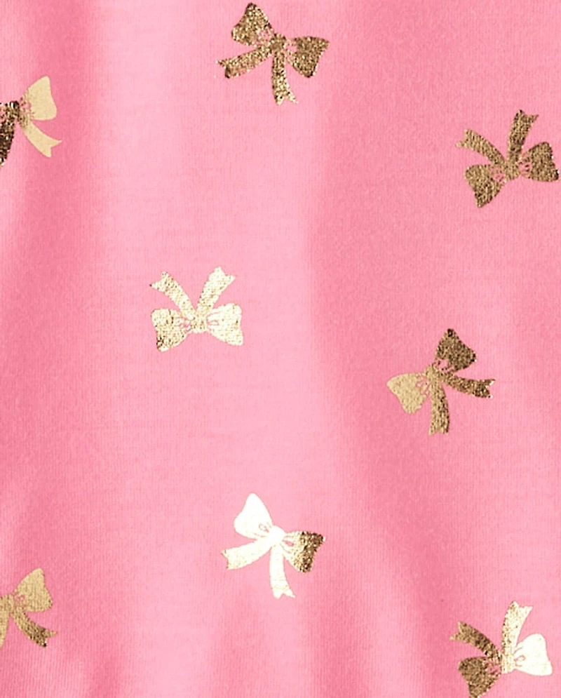 Girls Foil Bow Ruffle Nightgown