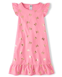 Nuisette à volants et nœud en aluminium pour fille