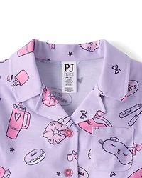 Girls Sleepover Button Front Pajamas