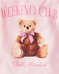 Baby And Toddler Girls Teddy Bear Bow Pajamas