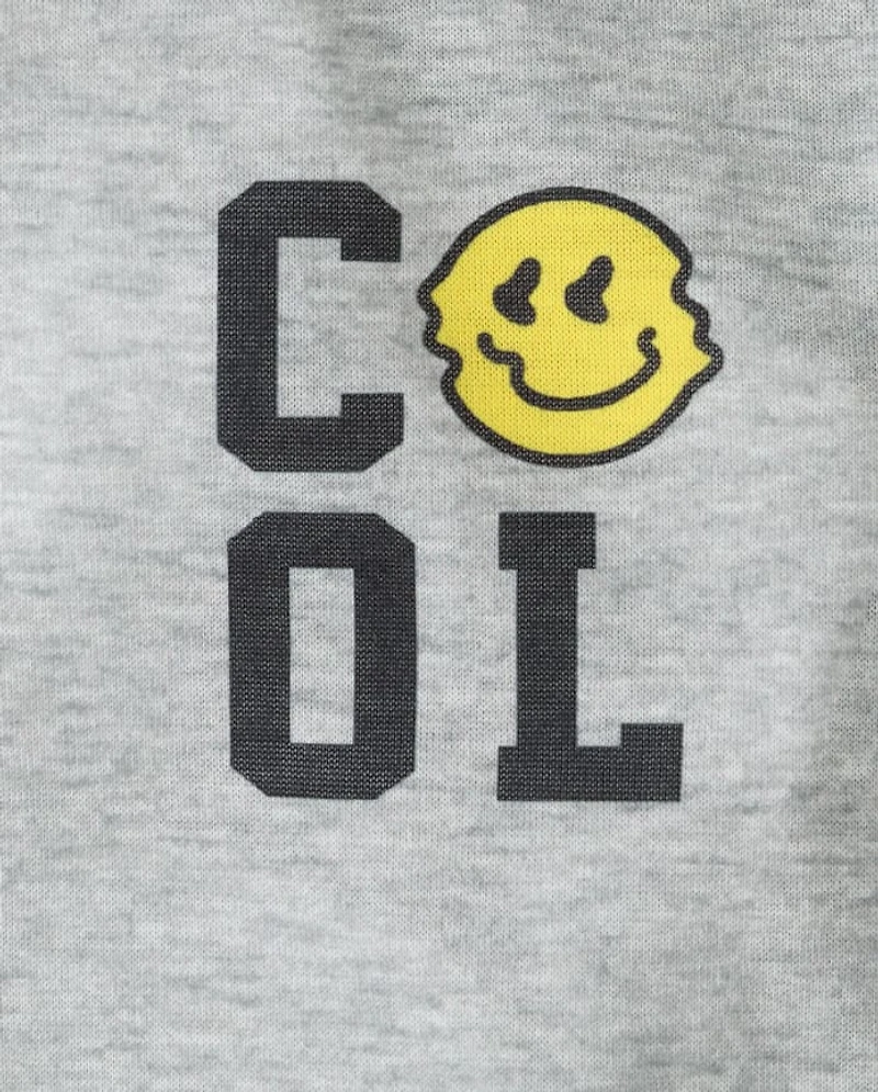 Boys Cool Emoji Plaid Pajamas