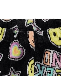 Girls Faux Patch Pajama Shorts - Cozy Fleece