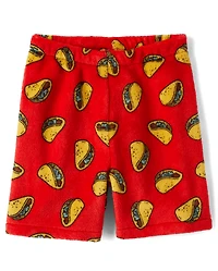 Boys Taco Pajama Shorts - Cozy Fleece
