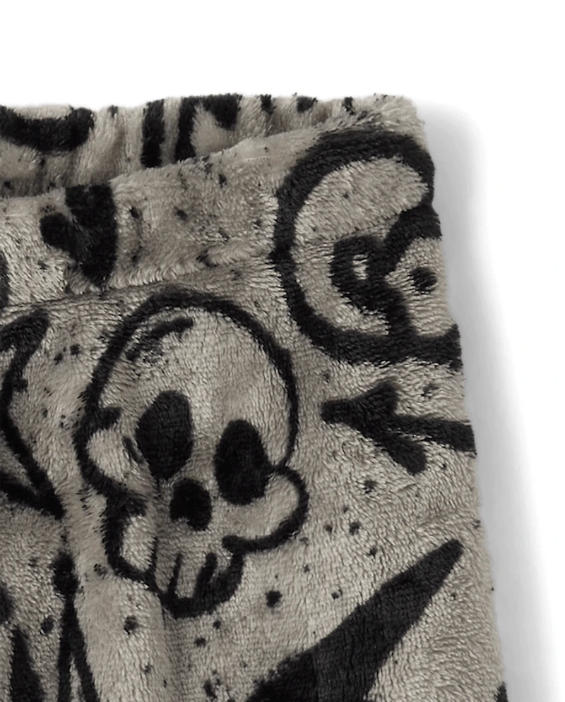 Boys Graffiti Pajama Shorts - Cozy Fleece