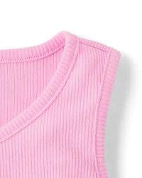Girls Ribbed Henley Pajama Tank Top