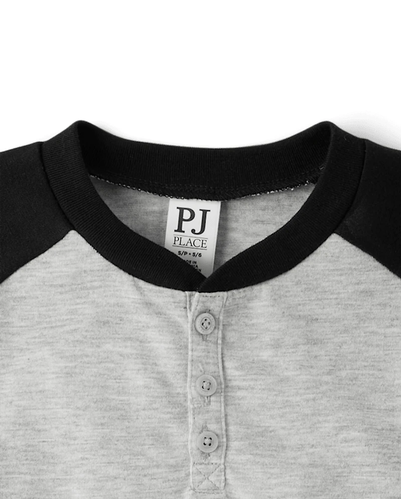Boys Colorblock Henley Pajama Top