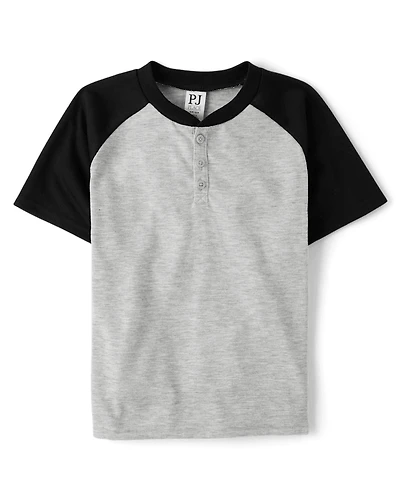 Boys Colorblock Henley Pajama Top