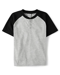 Boys Colorblock Henley Pajama Top
