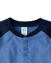 Boys Colorblock Henley Pajama Top