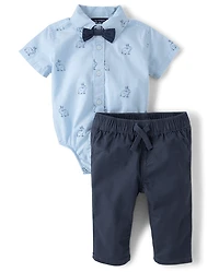 Baby Boys Bunny 2-Piece Outfit Set