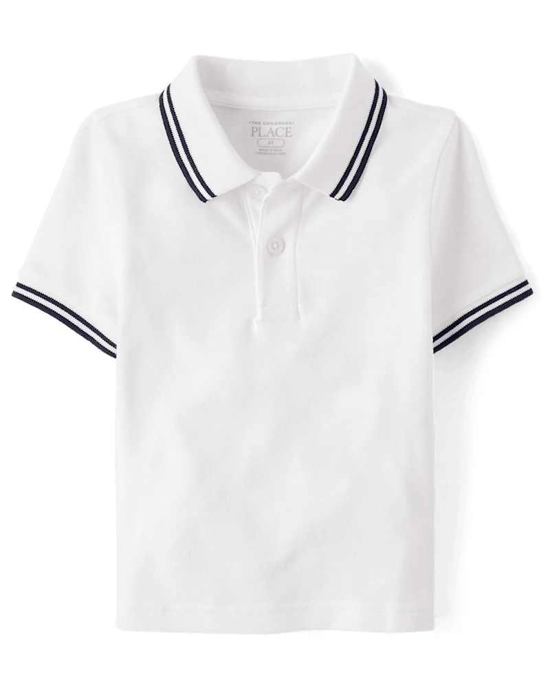 Baby And Toddler Boys Tipping Soft Pique Polo