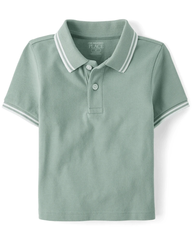 Baby And Toddler Boys Tipping Soft Pique Polo