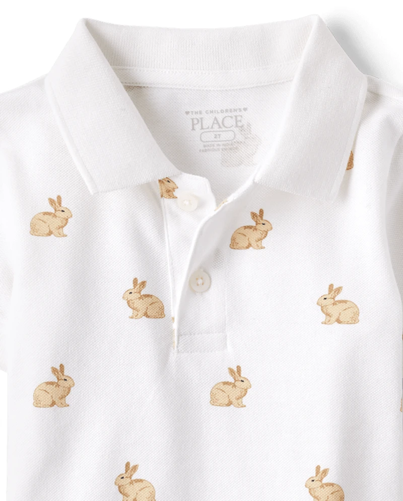 Baby And Toddler Boys Bunny Soft Pique Polo