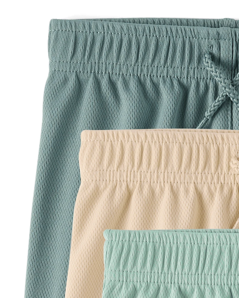 Baby And Toddler Boys Quick Dry Mesh Active Shorts 3-Pack