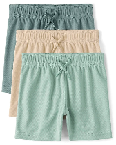 Baby And Toddler Boys Quick Dry Mesh Active Shorts 3-Pack