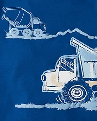 T-shirt à imprimé véhicules de chantier pour bébés et petits garçons