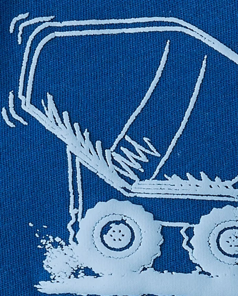Baby And Toddler Boys Puff Print Construction Vehicle Tee