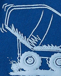 Baby And Toddler Boys Puff Print Construction Vehicle Tee