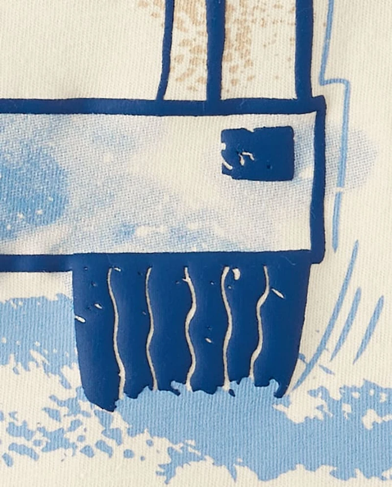 Baby And Toddler Boys Puff Print Construction Vehicle Tee