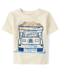 Baby And Toddler Boys Puff Print Construction Vehicle Tee