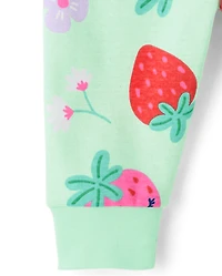 Baby And Toddler Girls Strawberry Snug Fit Cotton Pajamas