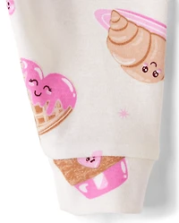 Baby And Toddler Girls Breakfast Snug Fit Cotton Pajamas