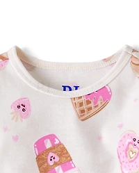 Baby And Toddler Girls Breakfast Snug Fit Cotton Pajamas